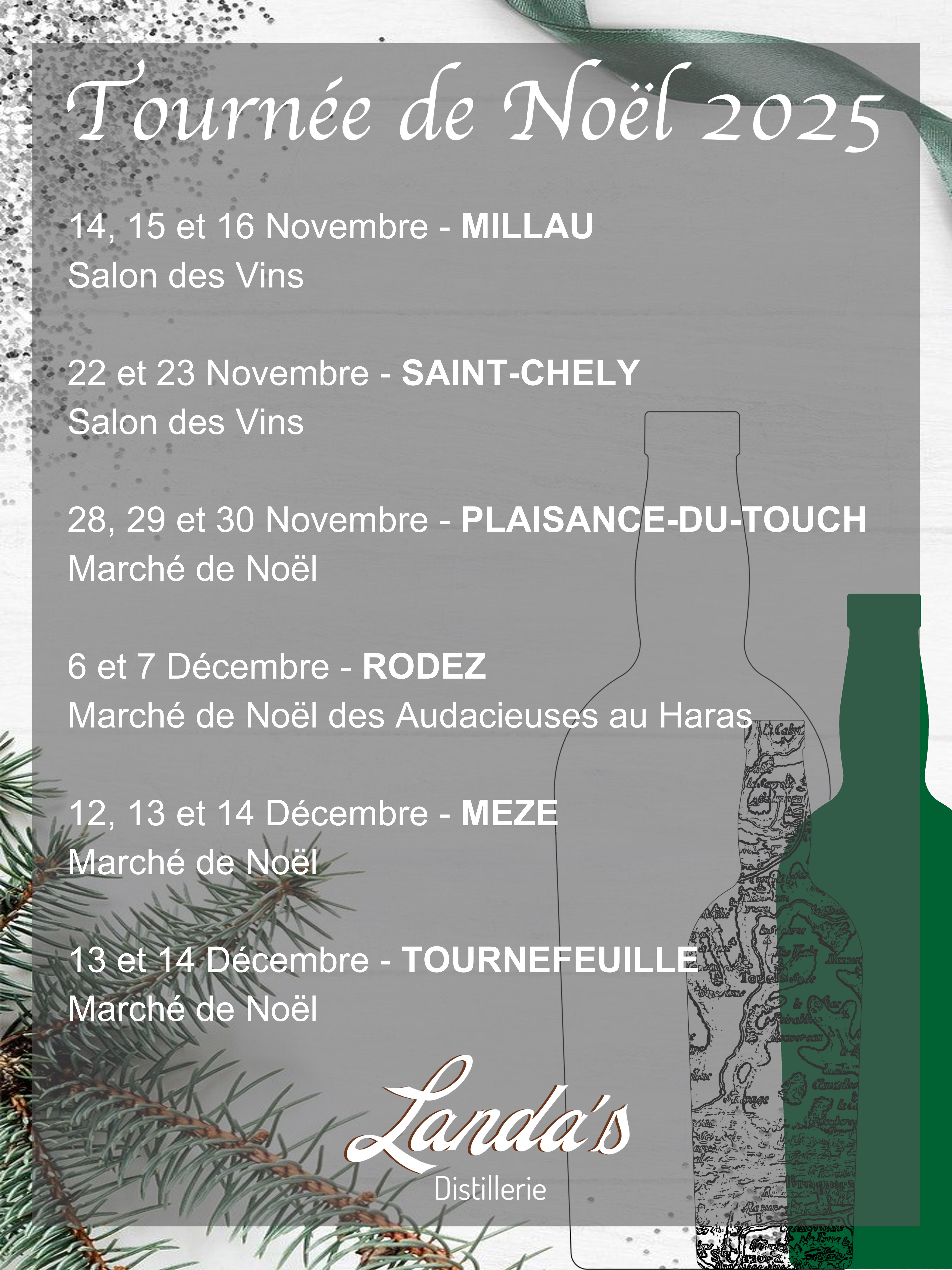 Les dates de notre tournée de Noël